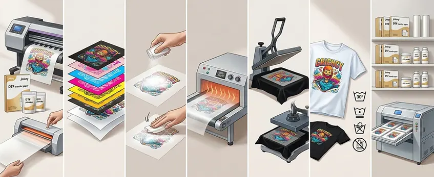 papier et poudre de transfert dtf