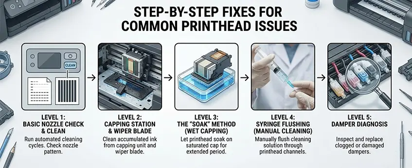 Problèmes de tête d'imprimante DTF